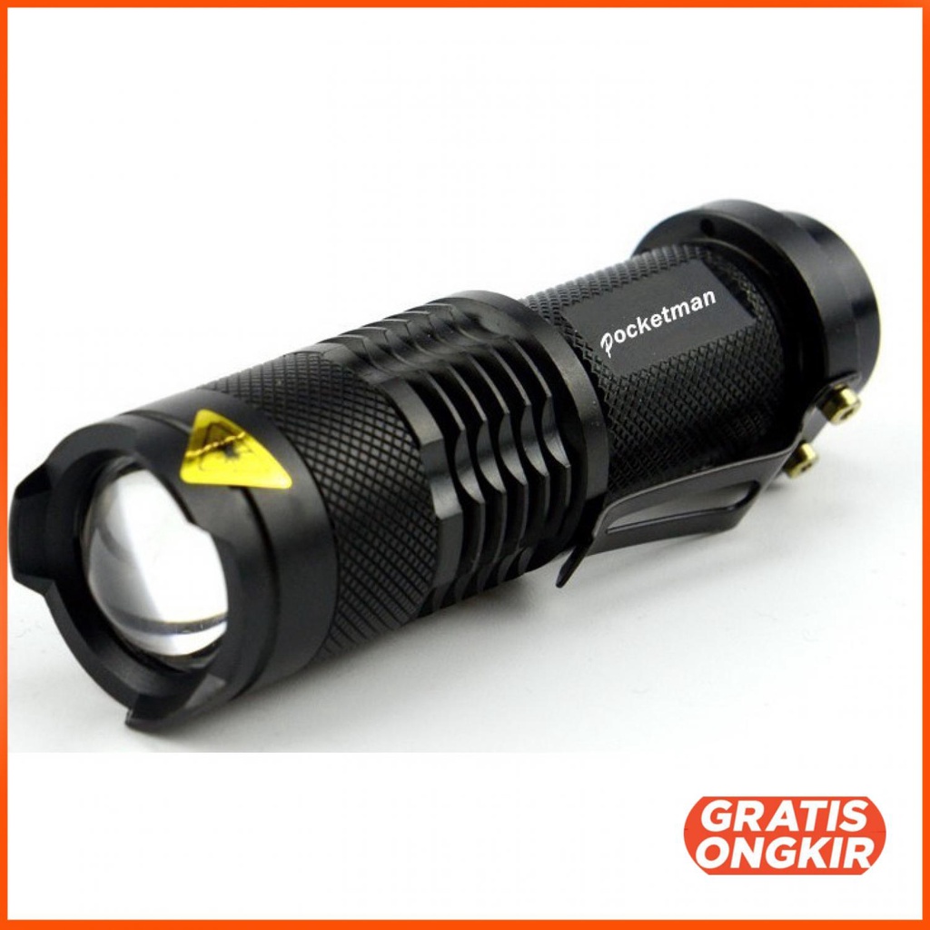 LED Senter LED 2000 Lumens Waterproof Pocketman P1