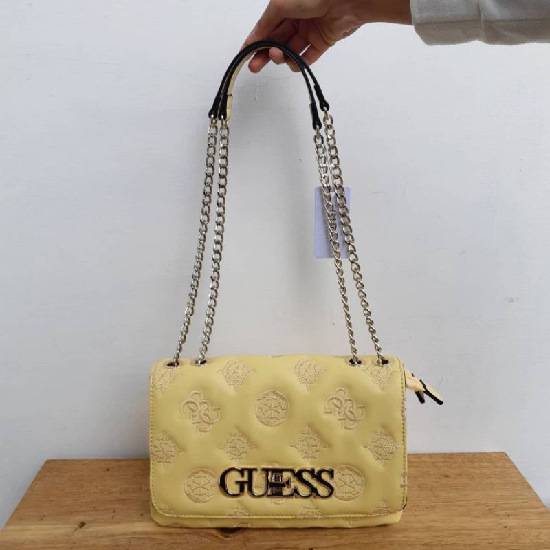 (WODB) tas chic emboss convertible gb bag yellow pink beige black