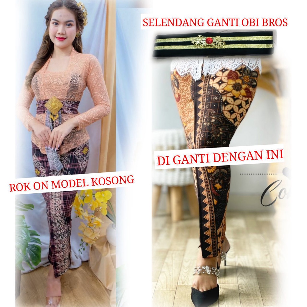 Setelan kebaya sofia strait LILY kebaya bali lengan panjang bahan melar dan rok moscreft selendang Kebaya pengantin pesta wisuda modern-Salem