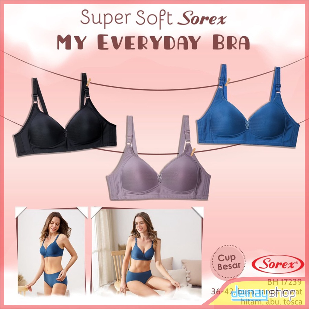 BH Bra Sorex 17239 Kutang Dewasa Busa Cup Besar Tanpa Kawat Super Soft