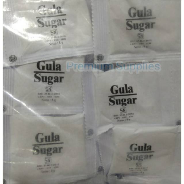

1000pcs Gula putih sachet resto,cafe, amenities hotel,BPOM, villa,guest house,rumah sakit, sugar