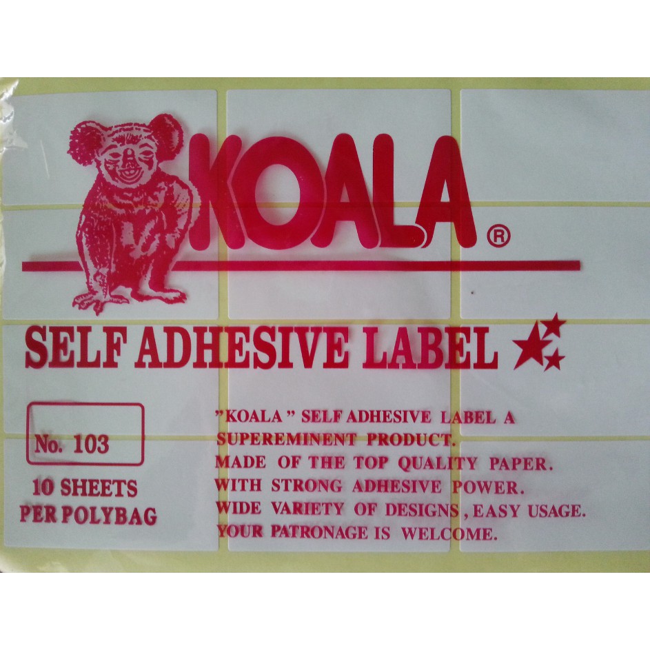 

LABEL UNDANGAN KOALA 103 ATK MURAH