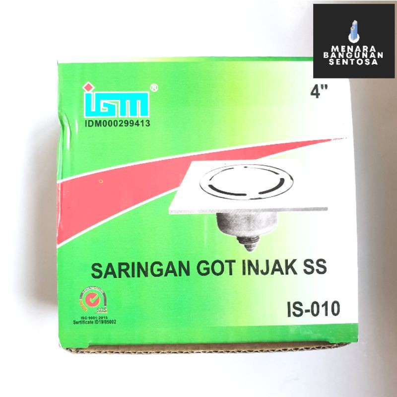 Saringan Got Injak IGM Stainless 4&quot; / Floor Drain Kamar Mandi Tekan Pencet