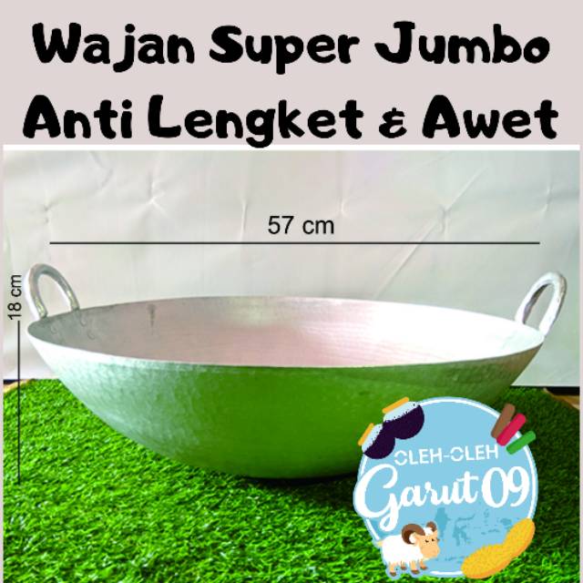 Wajan Super Jumbo Diameter 57 cm Alumunium Penggorengan Anti Lengket handmade ukm Garut Awet Lama