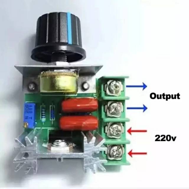 Dimmer LED Lampu Heater Motor Speed Controller AC 220V 16A 2000w