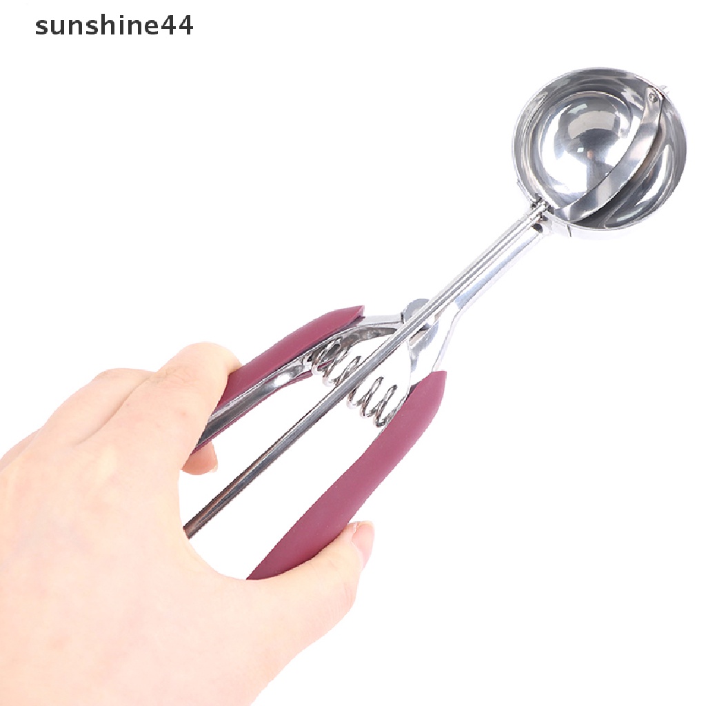 Sunshine Sendok Scoop Es Krim / Adonan Kue Bahan Karet Anti Slip Dengan Trigger Release