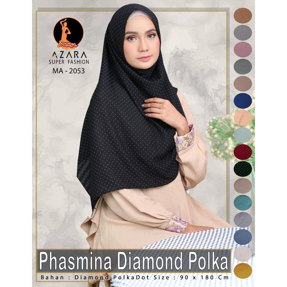 Agen Supplier Grosir Hijab Azara Pashmina Diamond Polka Jilbab Pashmina Terlaris