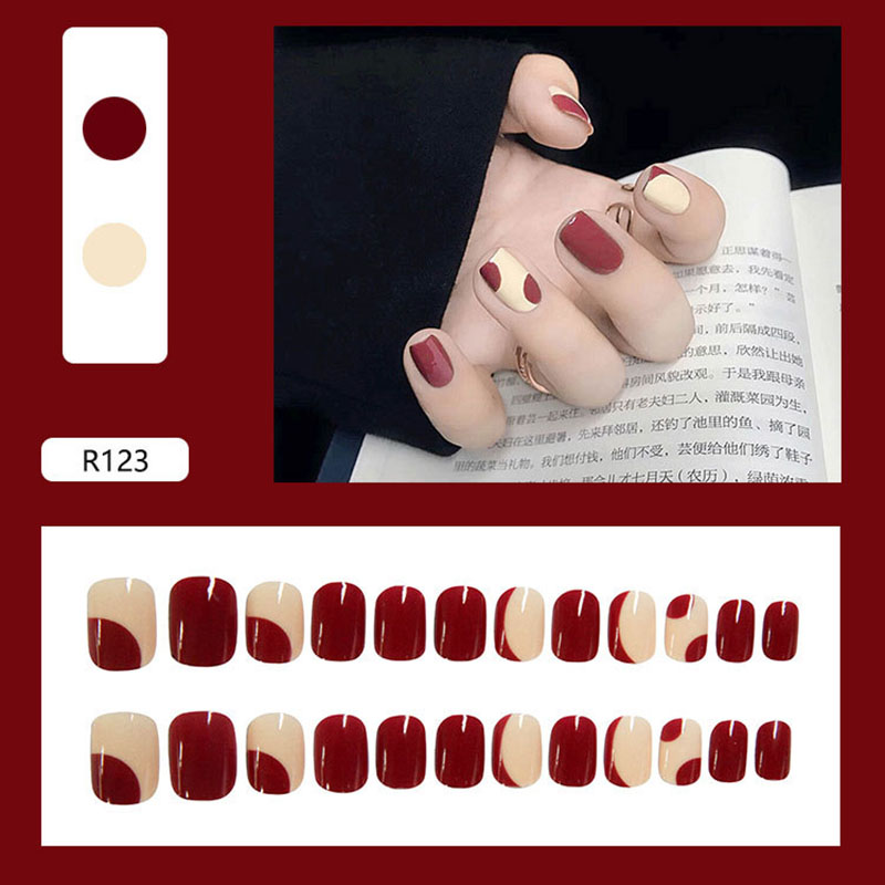 R121-r133 24pcs / Kotak Kuku Palsu Full Cover Untuk Nail Art