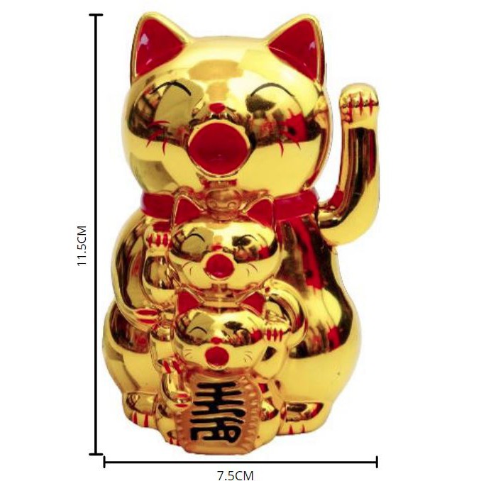 KUCING HOKI TIGA WAJAH/kucing rejeki baterai 11.5CM