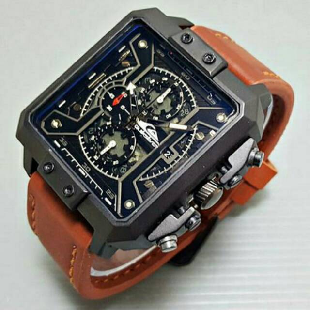 Jam Tangan Quicksilver Crono Tali Kulit / Jam Tangan Pria