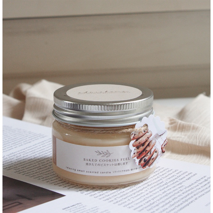 EdriaHome Premium Organic Soy Wax Scented Candle Baked Cookies Feel / Lilin Aromatherapi / Aromatherapy Scented Candle / Soy Wax / Soy Scented Candle Aromatherapy