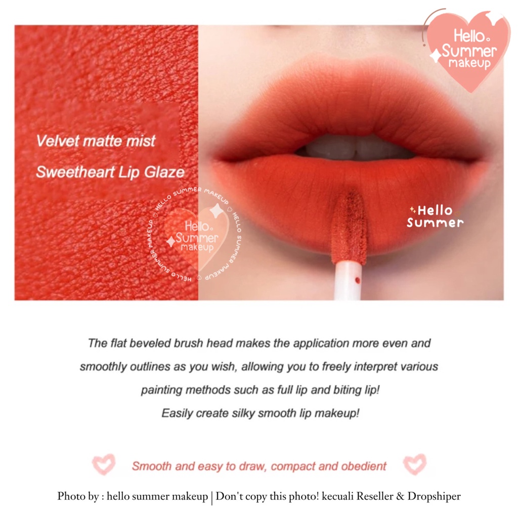 𝐌𝐀𝐓𝐓𝐄 𝐋𝐈𝐏𝐒𝐓𝐈𝐂𝐊 - Kiss Beauty Red Velvet Lasting Lip Color Lipgloss Longlasting 3ml Tahan Lama