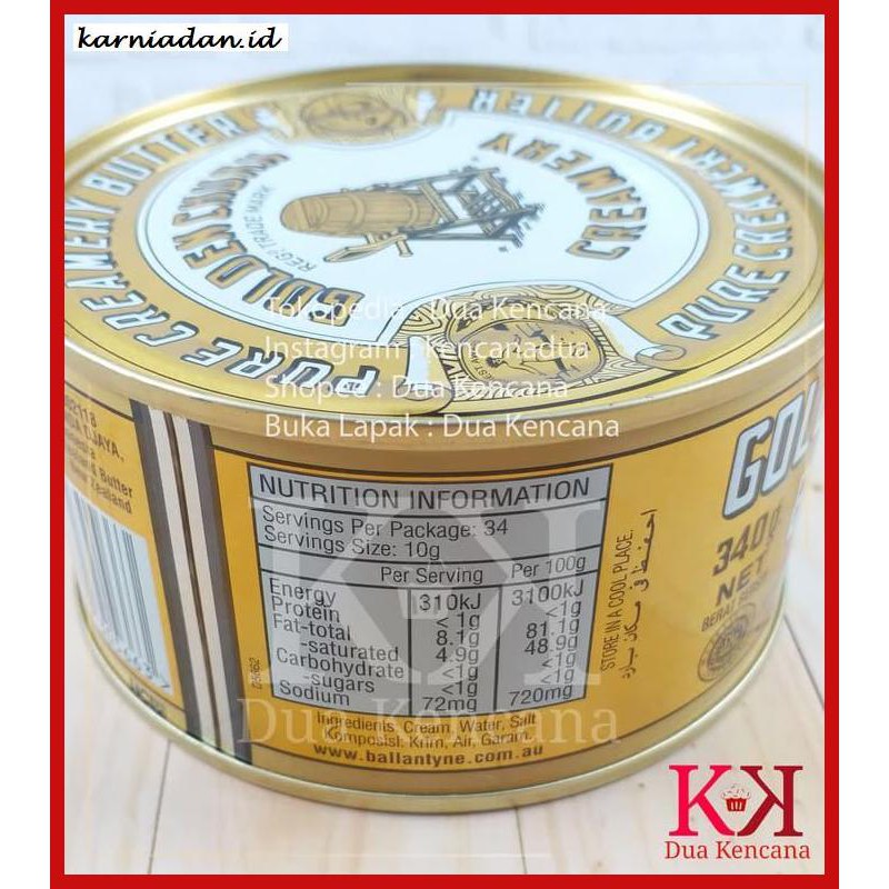 

Rettubagetnem- Butter / Mentega Golden Churn Pure Creamery Butter 340Gr -Asli-Slii.