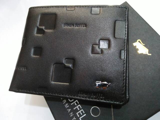 Dompet braun buffel import pendek lipat kulit asli