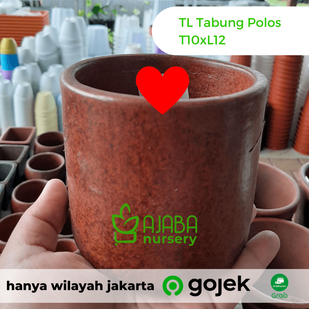 Pot Terakota - Gerabah Asli Lombok - TL Tabung Polos T10 x L12