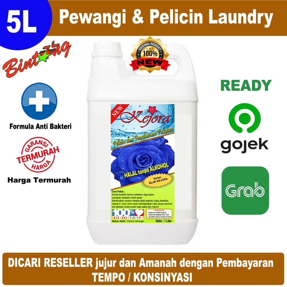 Pelicin dan Pewangi Pakaian KEJORA 5 Liter  - TANPA ALKOHOL + Anti Bakteri + Pelicin