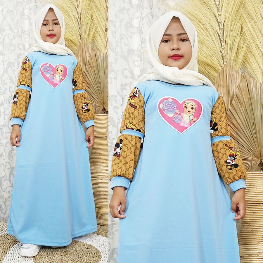 GAMIS ASSALAMUALAIKUM LOVE ANAK LENGAN BALON CARLINA