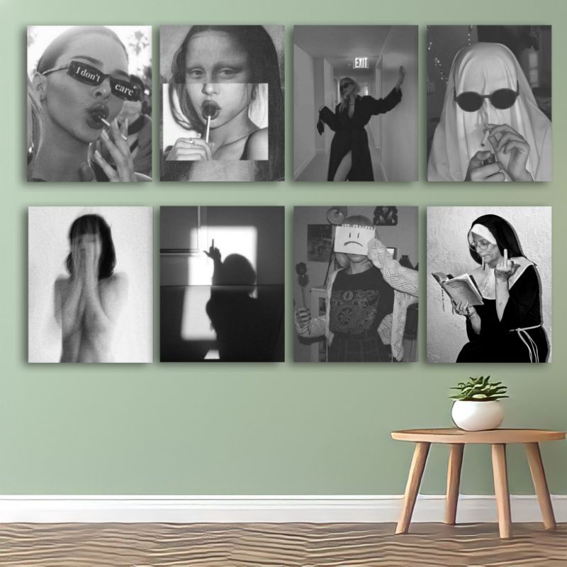 Poster kayu black aesthetic - Hiasan dinding - poster black aesthetic - wall decor