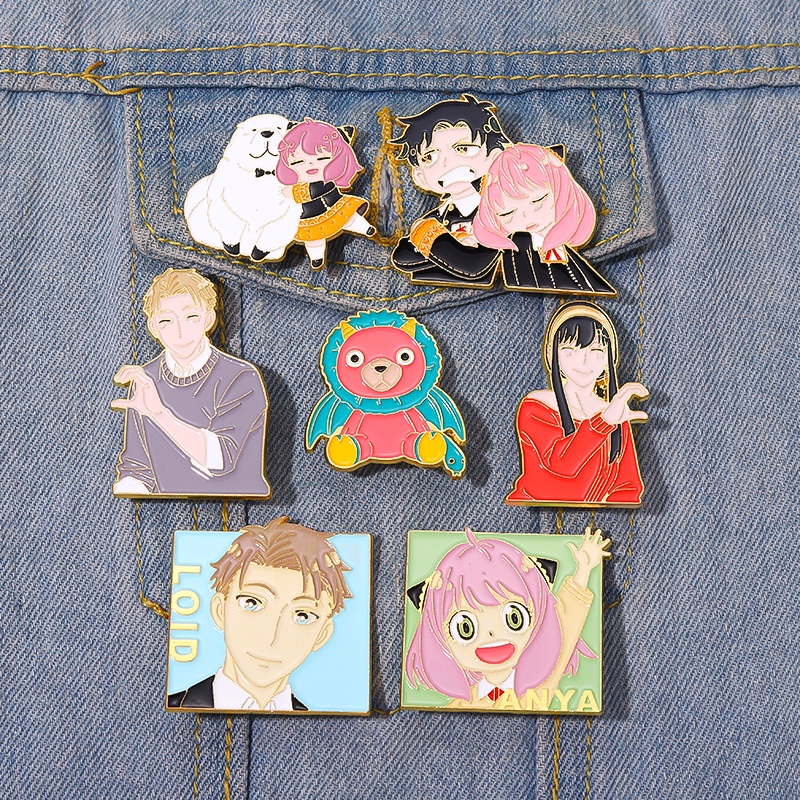 Bros Pin Enamel Desain Kartun Anime Loid Anya Yor Bahan Metal Untuk Hadiah Teman