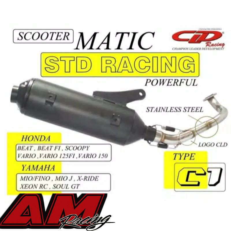 Knalpot Standar Racing Mio j X-ride CLD Racing type C1
