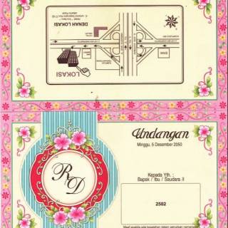 Undangan Motif Bunga Pink 2502 Undangan Pernikahan Blanko