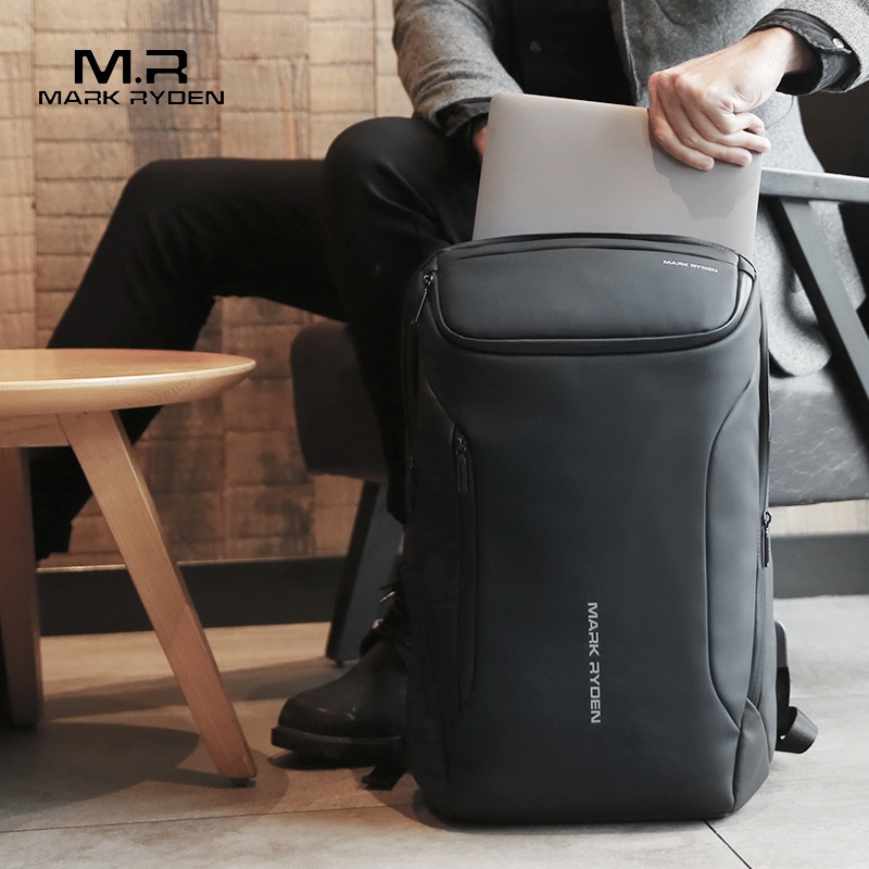 SmallLee Mark Ryden Ransel Laptop Kain Oxford 2021 Baru Anti-Pencuri Tahan Air Fashion Bisnis Ransel Multifungsi 15.6 Inch Tas Laptop USB Pengisian Tas Travel untuk Pria