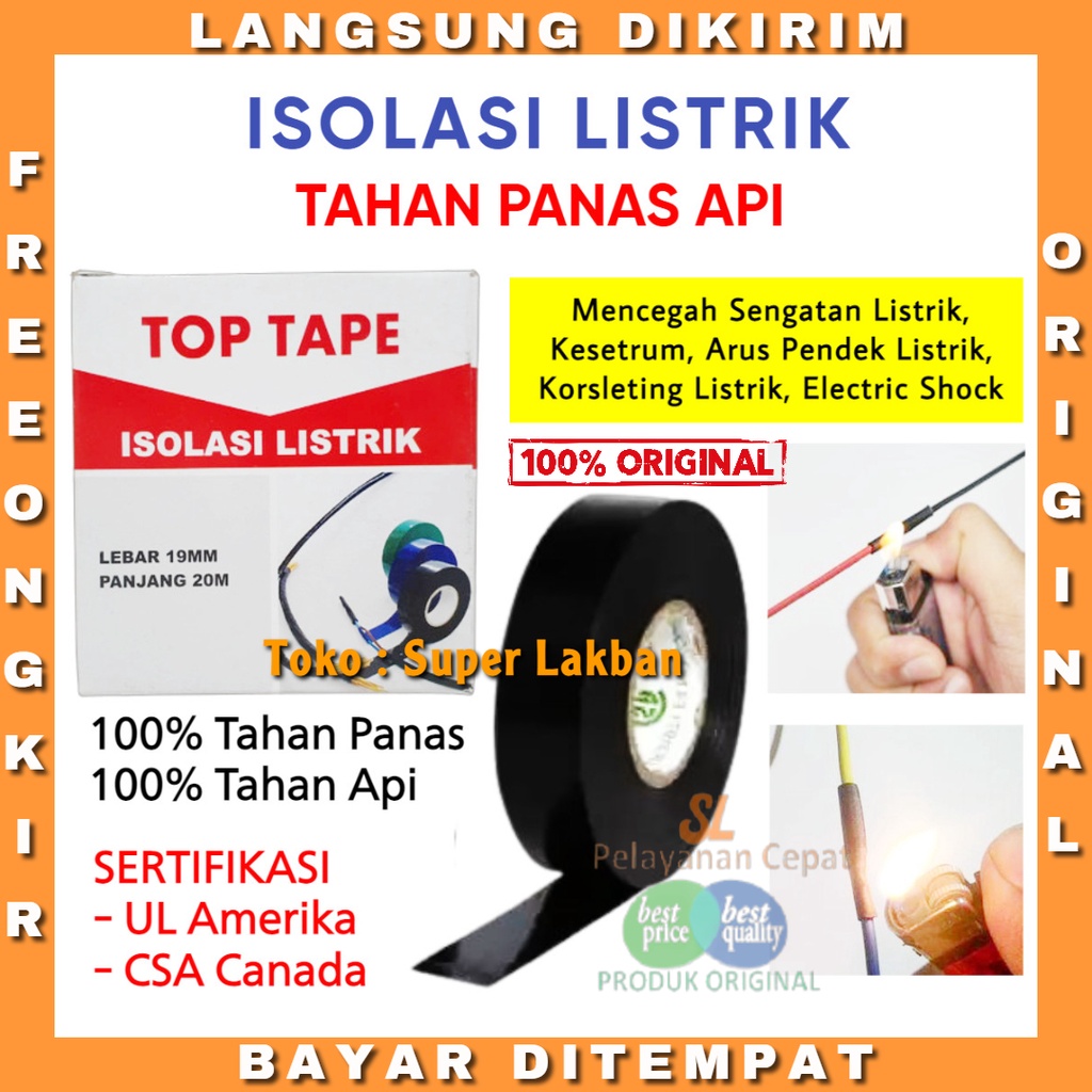 Isolasi Listrik Profesional Top Tape Electrical Tape Tahan Panas Berkualitas Setara Nitto