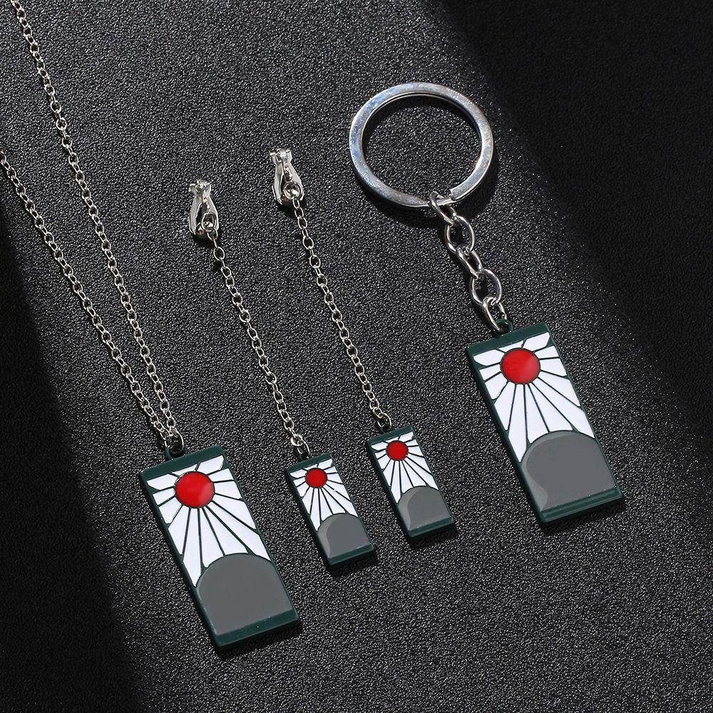 Needway   Anime Kalung Adjustable Sederhana Gantungan Kunci Gadis Hadiah Kimetsu no Yaiba Temperamen Demon Slayer Pendant