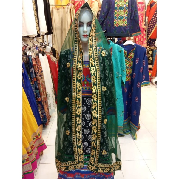 Selendang india ori / dupatta india / selendang pengantin indial-D