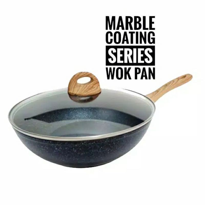 YOSHIKAWA WAJAN ANTI LENGKET WAJAN PENGGORENGAN WAJAN KERAMIK WAJAN MARBLE