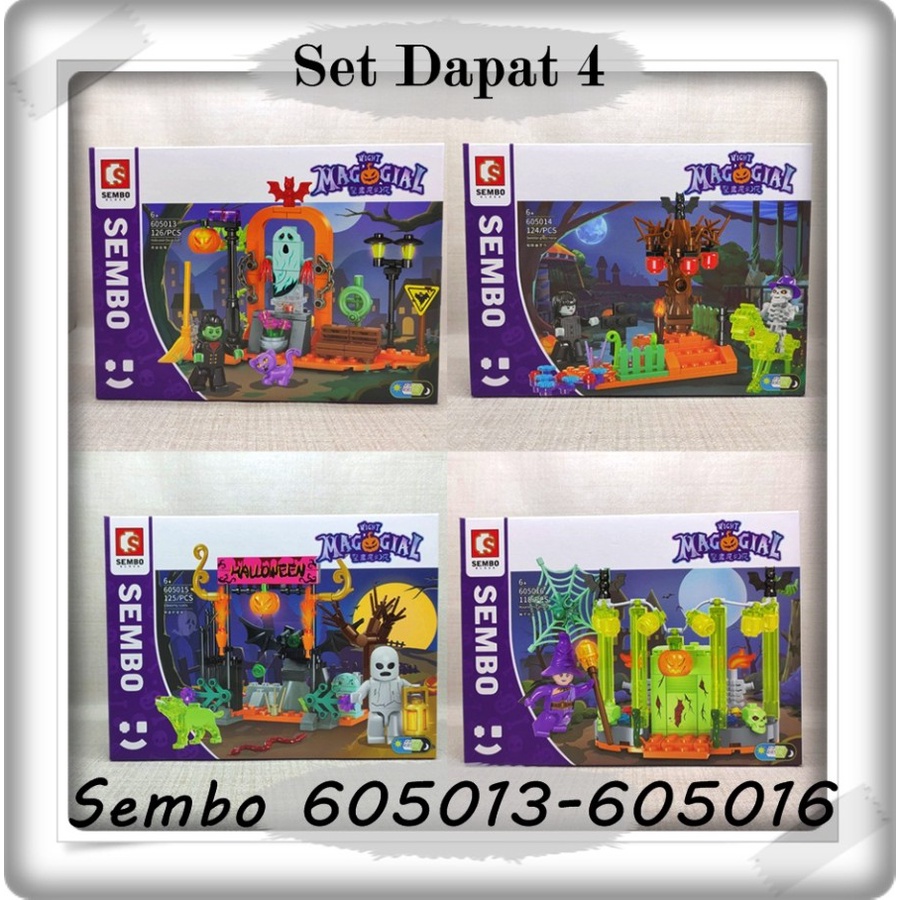 SEMBO Tricky Magic Night: Halloween Decorations 4 Sets 605013-605016