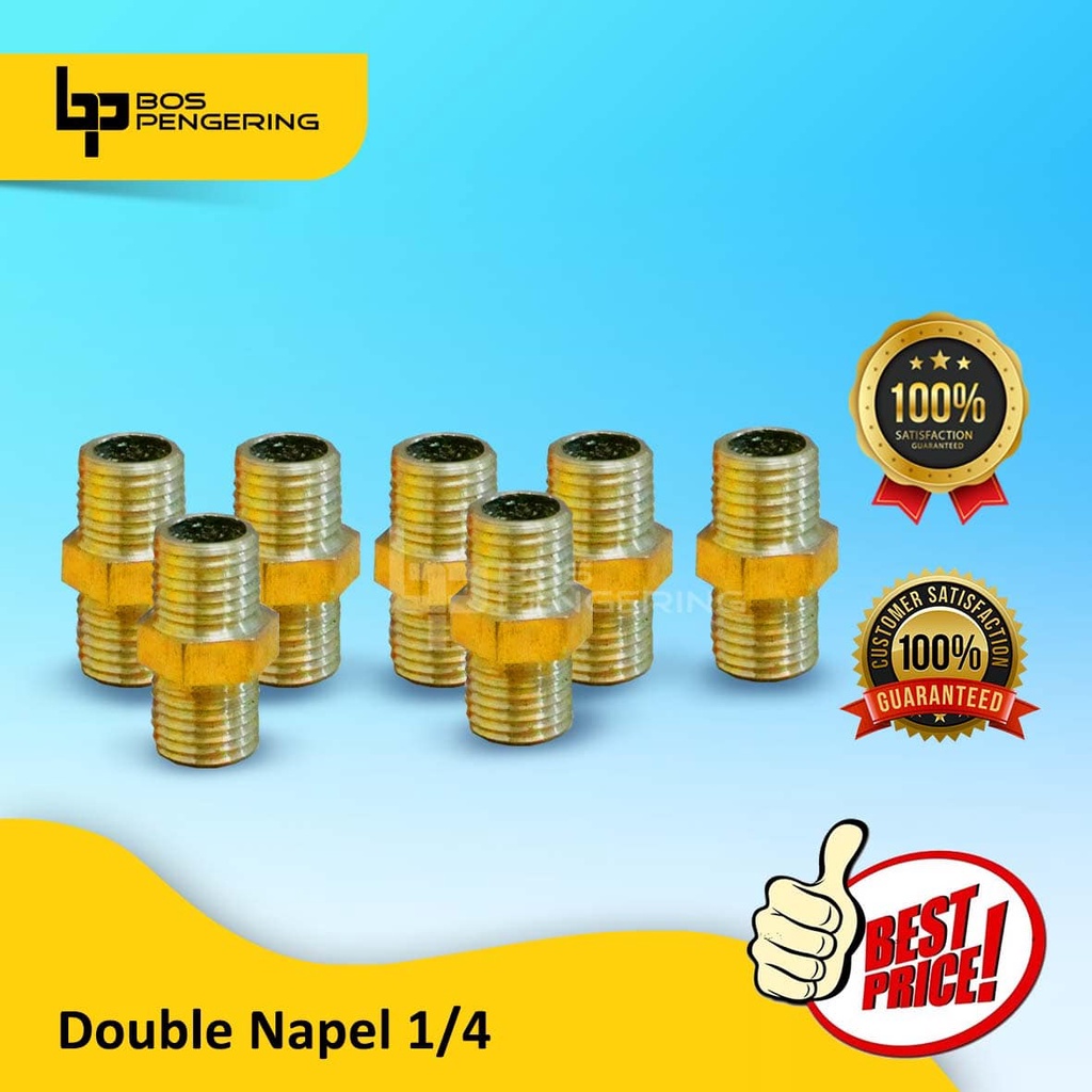 Double Nepel Boiler / Double nepel Setrika Uap / Double Nepel Kran Double Drat 1/4 Inch