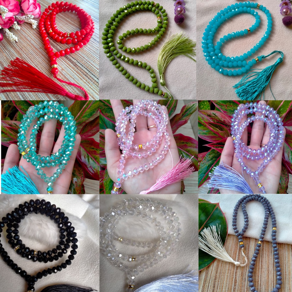 PROMO grosir Tasbih butir 99,tasbih crystal 99 butir / Tasbih kristal isi 99 / tasbih kristal Ceko /