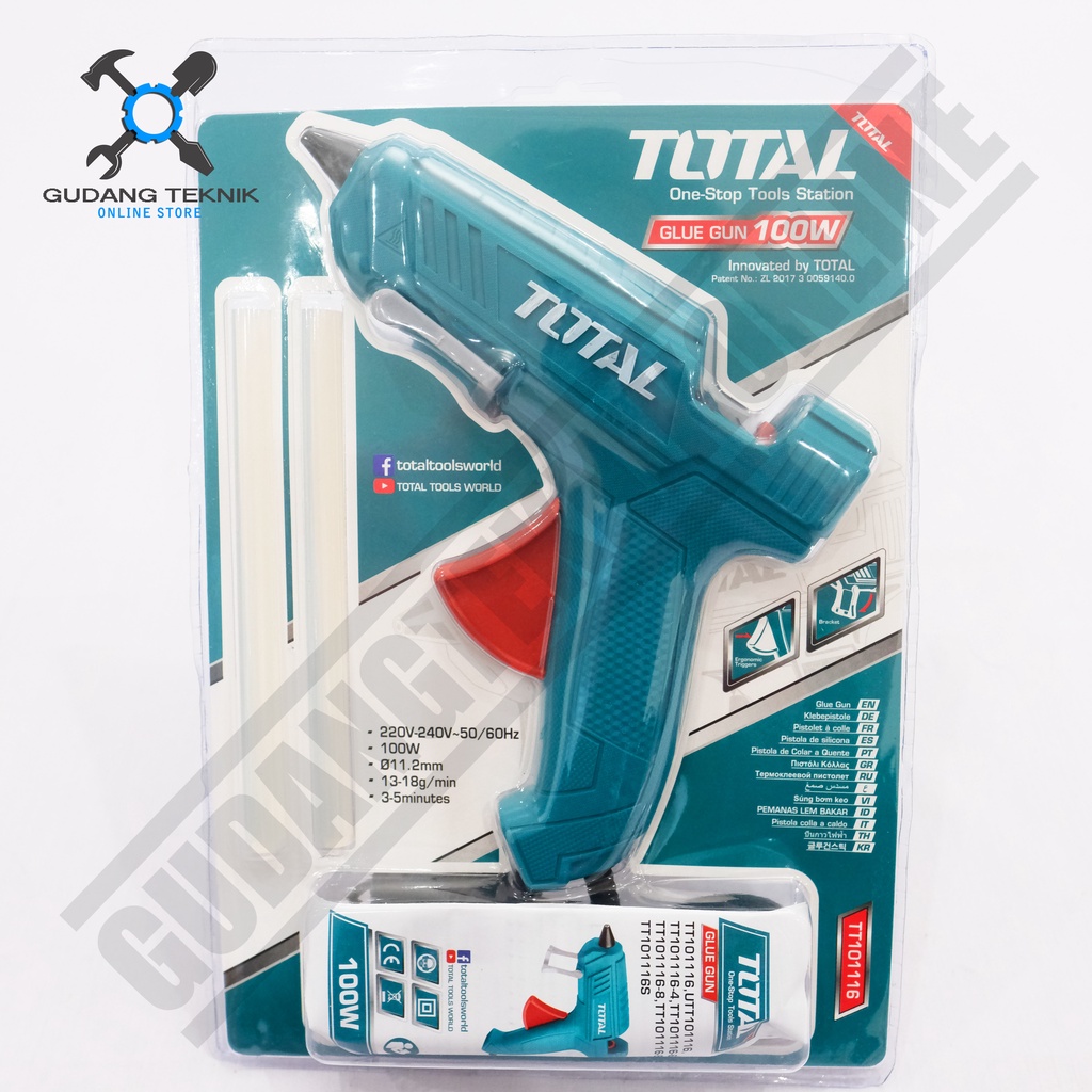 Alat Lem Tembak TOTAL TT101116 / Glue Gun TT 101116 100Watt TOTAL