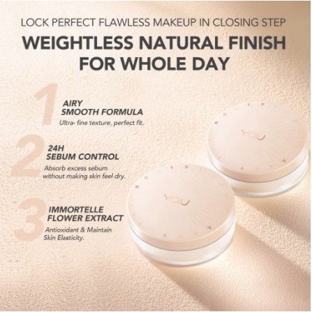 ✿ELYSABETHME✿ Y.O.U nutriwear loose powder fit airy bedak tabur anti wajah berkilap minyak