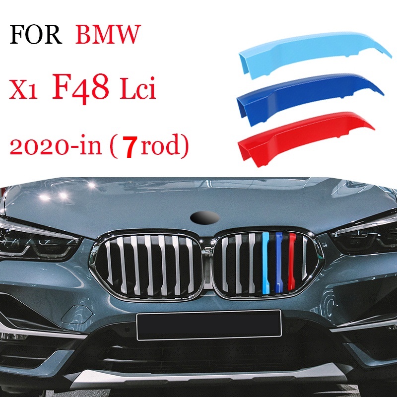 3pcs Strip Trim Grill Depan Mobil Balap Untuk BMW X1 E84 F48 X2 F39 X3 F25 G01 X4 F26 G02 X5 E70 F15 G05 X6 E71 F16 G06