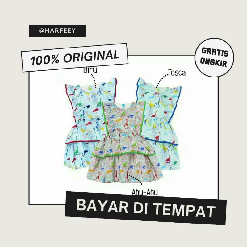 MacBee Jungle Raven Dress Anak Perempuan - Green