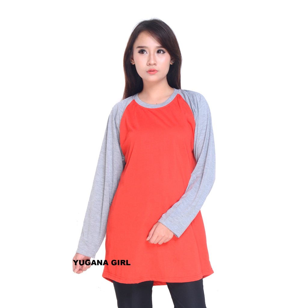 BL 6A2 RGL TNK Baju  Atasan Kaos Raglan Lengan Panjang  