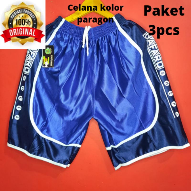 ( PROMO ) PAKET 3PCS CELANA OLAHRAGA PENDEK/ CELANA SANTAI PRIA WANITA / CELANA KOLOR JUMBO /CELANA KOLOR PENDEK PRIA JUMBO XXXL 3/4//