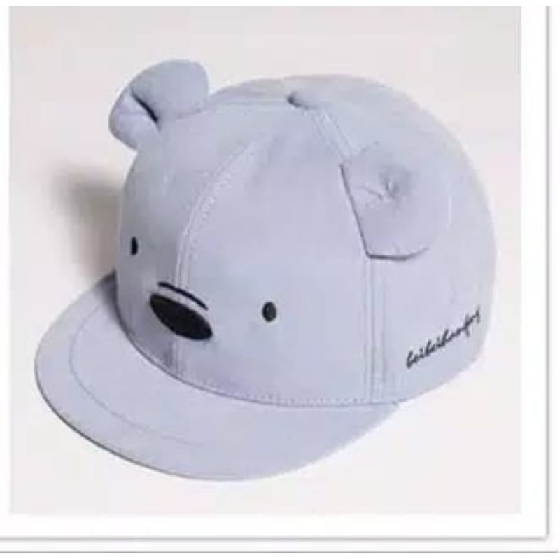 TOPI ANAK MODEL BERUANG//TOPI KARAKTER LUCU//LAKI-LAKI DAN PEREMPUAN/UNTU USIA 0 BULAN SAMPAI 3 TAHUN-Biru