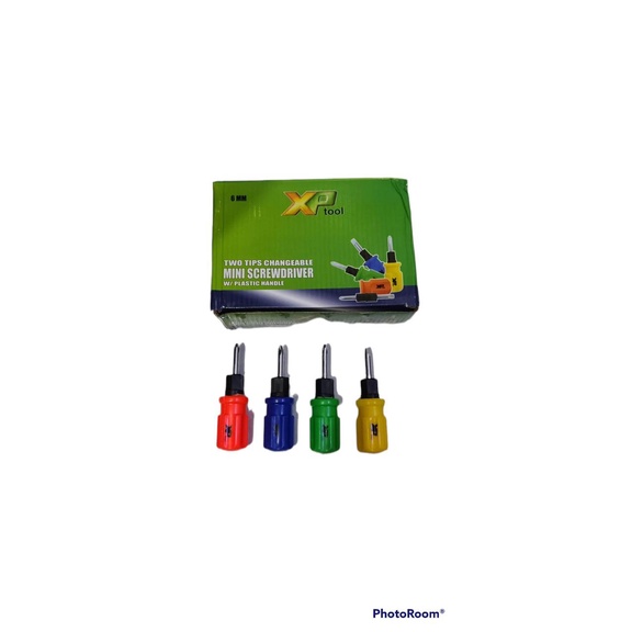 XP TOOL obeng cebol bolak balik 6mm TWO TIPS CHANGEABLE MINI SCREWDRIVER 6 MM