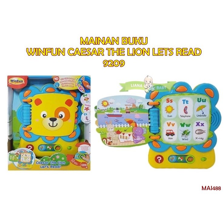 MAI488 MAINAN BUKU WINFUN CAESAR THE LION LETS READ W9209 BUKU ELEKTRONIK ANAK