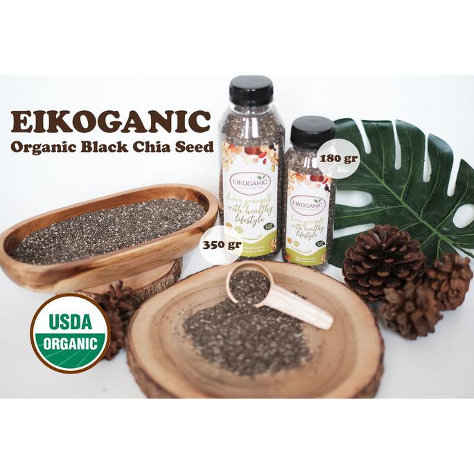 

BEST SELLER/SUPER SALE Eikoganic - Organic Black Chia Seed Mexico (kemasan botol) 180gr