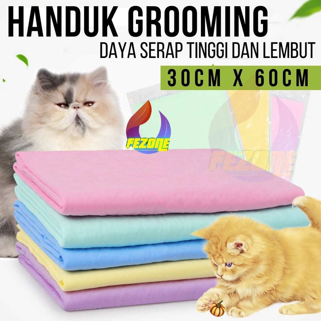 Handuk Mandi Kucing Anjing Ukuran 30CM X 60CM Handuk Lembut FEZONE