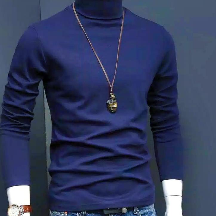 ▲ Turtle Neck Pria Lengan Panjang/Manset Pria Lengan Panjang/Kaos kerah tinggi Lengan Panjang ✵