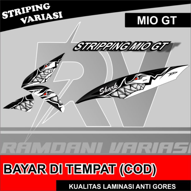 Stripping stiker variasi Mio GT Sharks/stiker variasi Mio GT semy full body