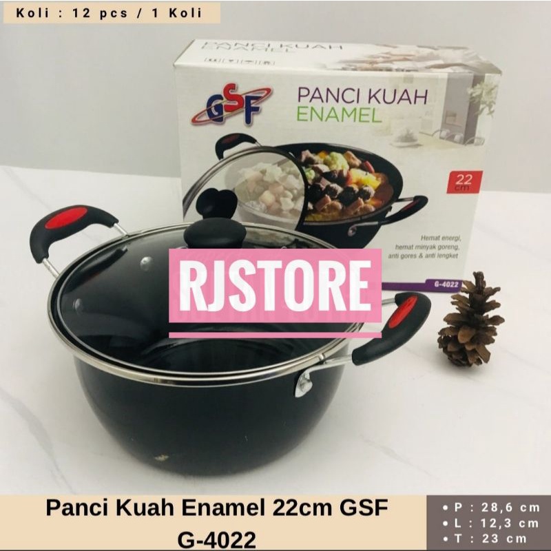 Panci Kuah Enamel 22 Cm GSF G-4022 / panci kuah / panci kuah murah