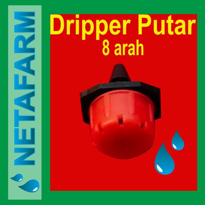 Spayer 8 ways / Dripper putar 8 arah warna merah hitam ( satuan )