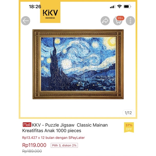 KKV puzzle Jigsaw anak 1000 pcs