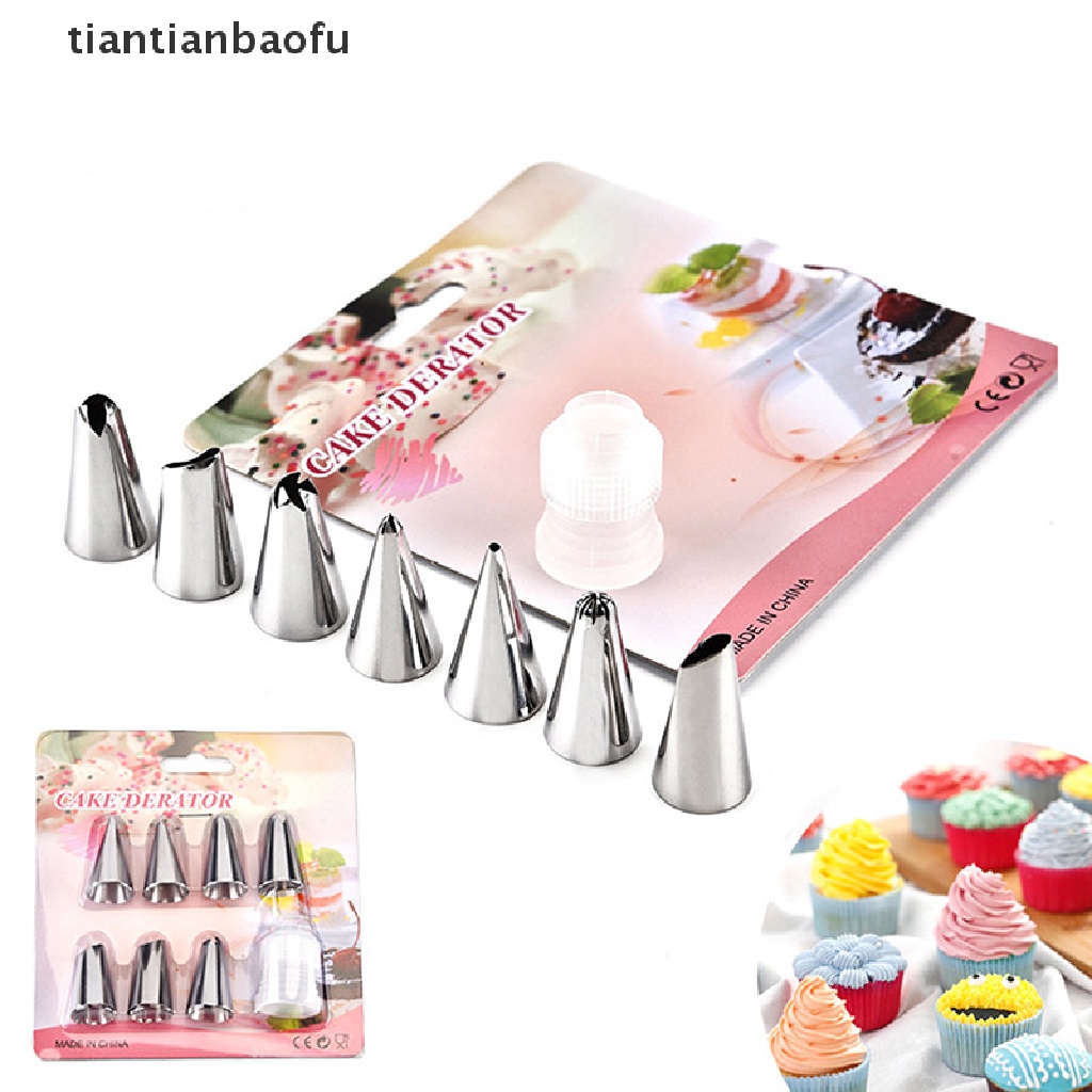 [tiantianbaofu] 8Pcs Stainless Steel Icing Piping Nozzles Pastry Tip Cake Baking DIY Decor Tools Boutique